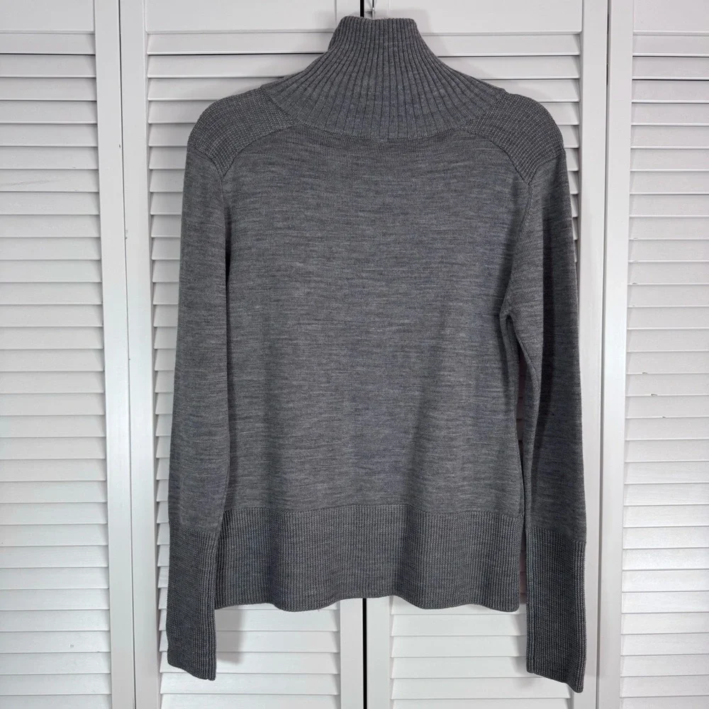 Kuhl Alpine Merino Wool Blend Asymmetric Zip Up Sweater Gray Size Small